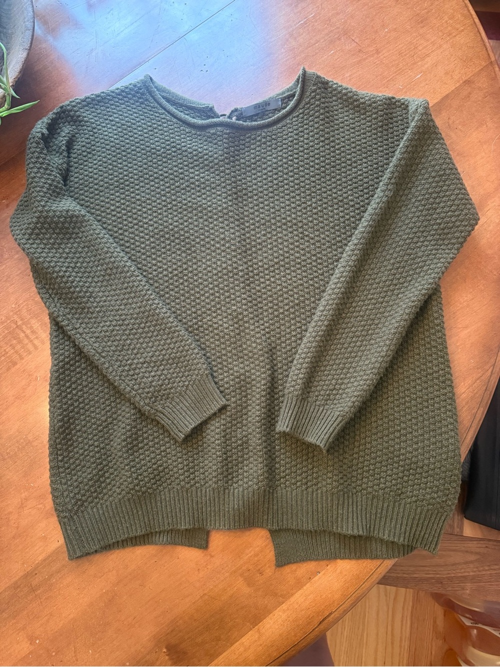Maude Olive Waffle Knit Crew Sweater